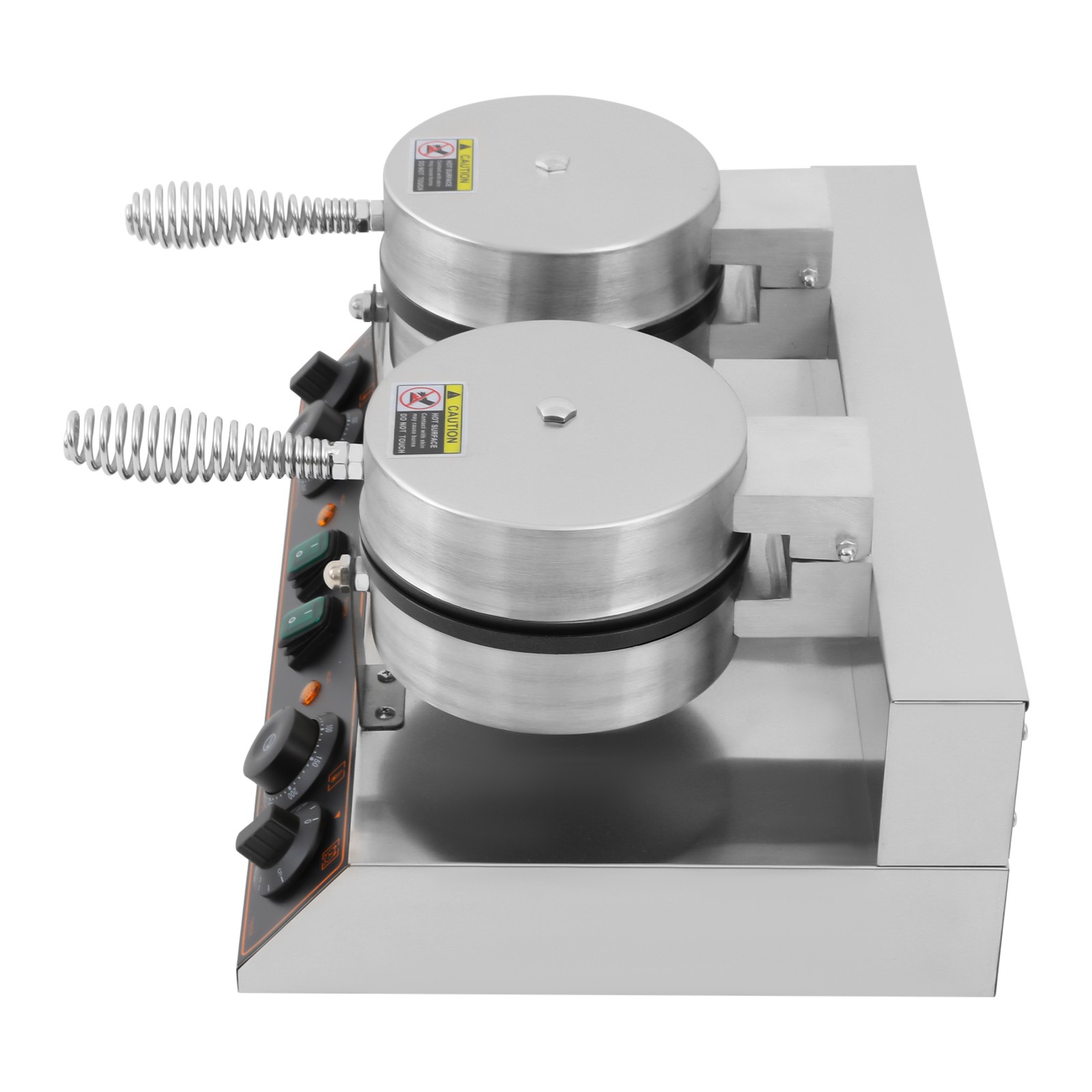 Dual Heating Plates Waffle Maker 2.4kW Adjustable Temp/Time Non-Stick Mold