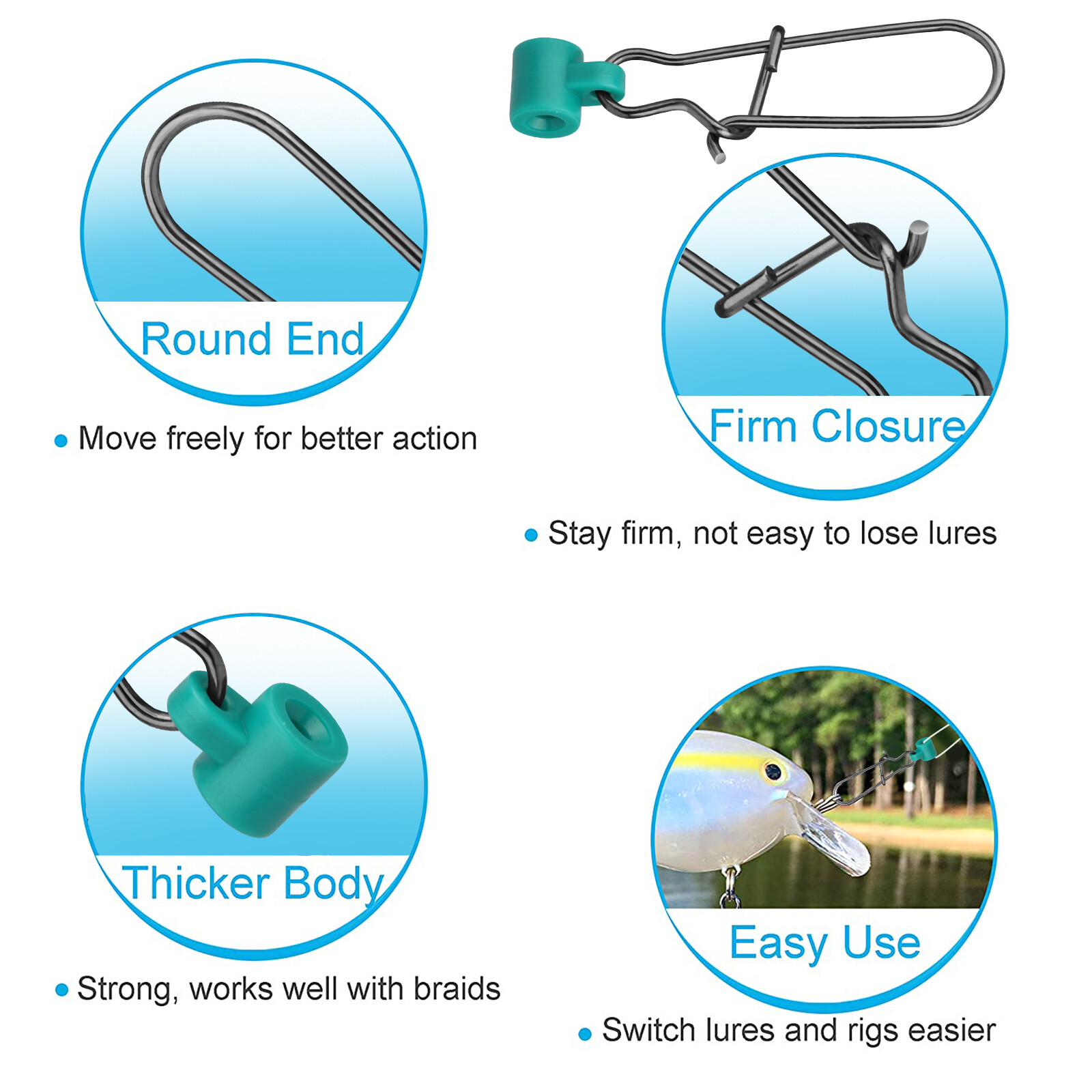 100/50X Heavy Duty Fishing Sinker Slide Stainless Steel Fish Line Finder Slider