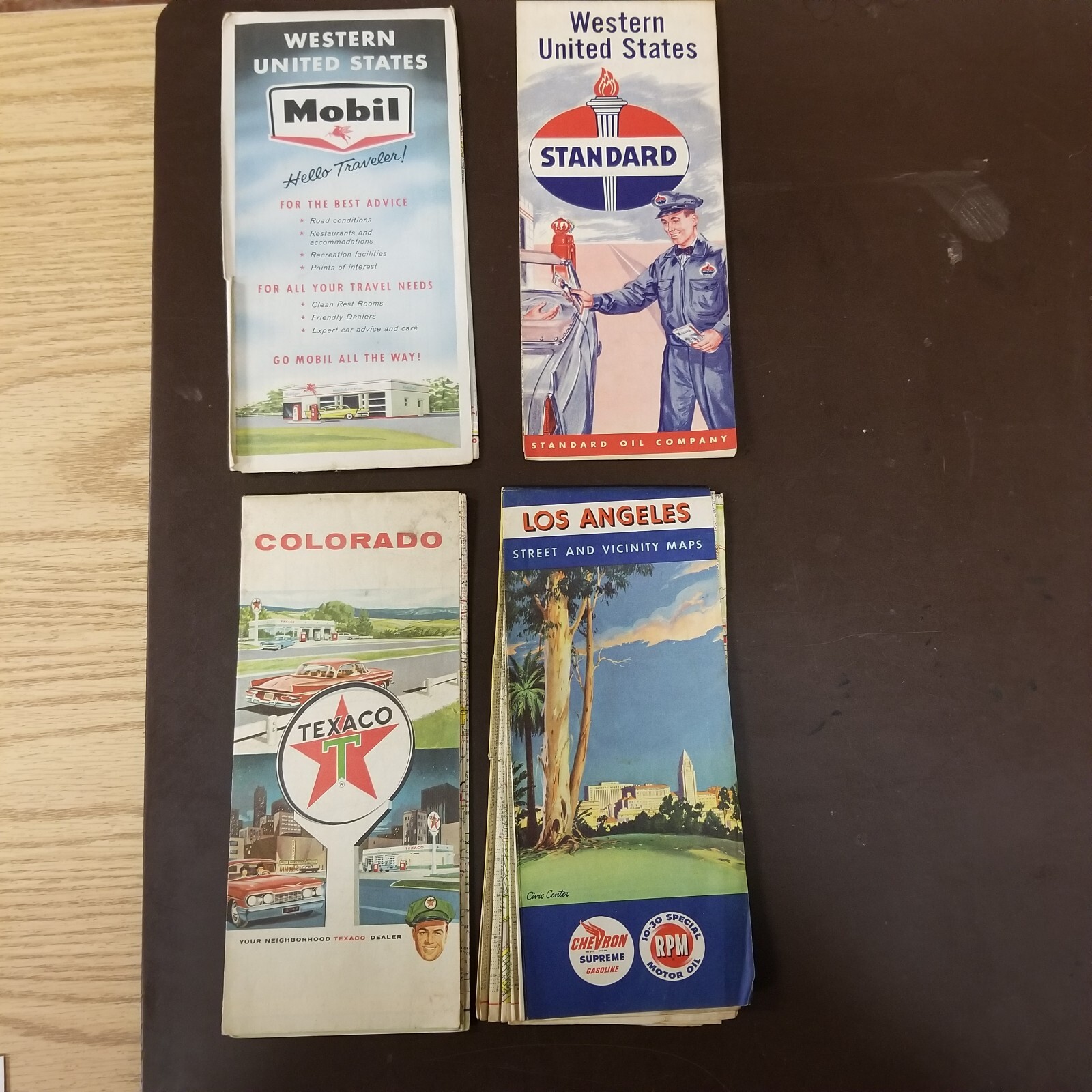 VINTAGE LOT 4 Western States California Colorado Gas Highway Road Maps Mobil