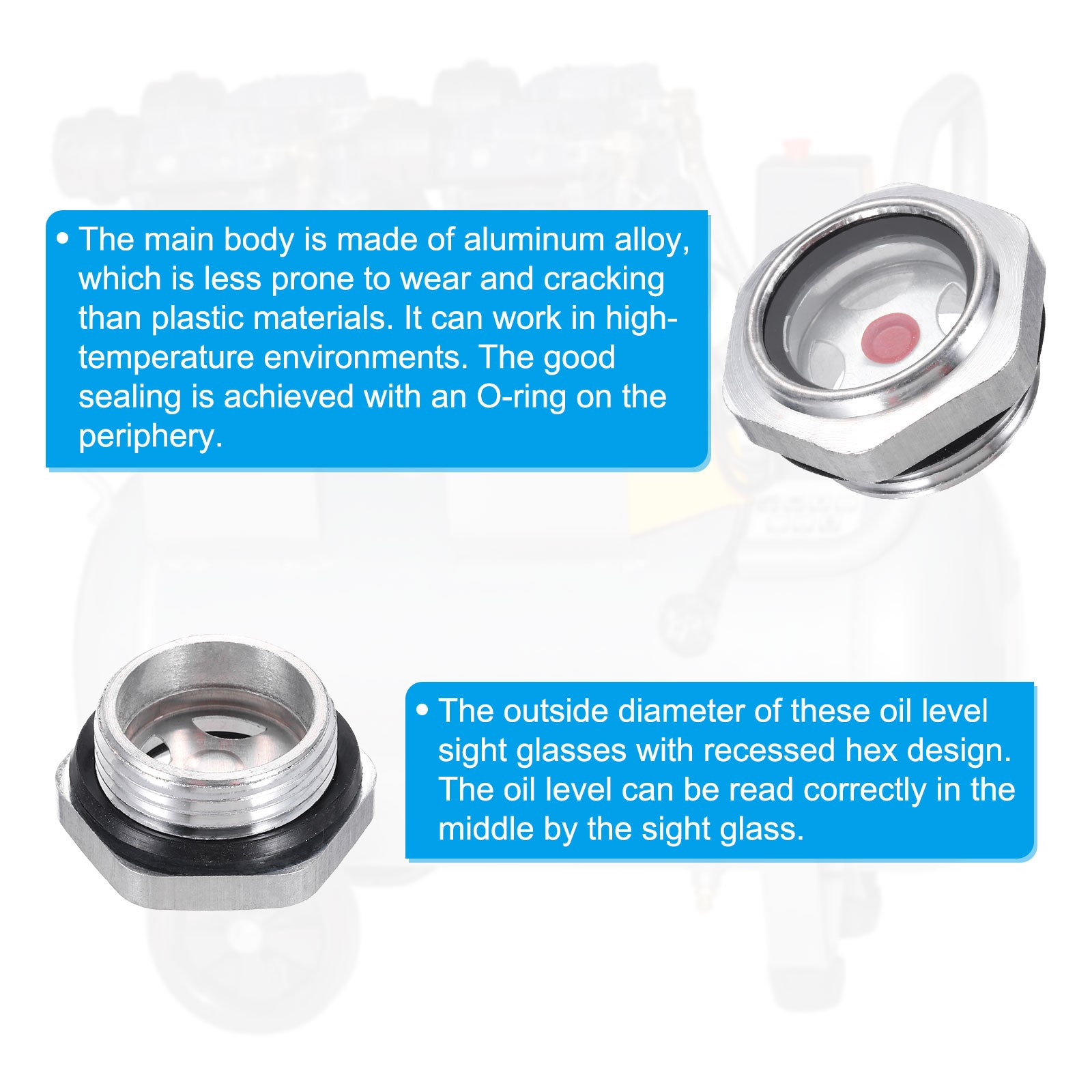 5 x Oil Sight Glass 1/4" 3/8" 1/2" 3/4" 1" Male Threaded Liquid Level Gauge