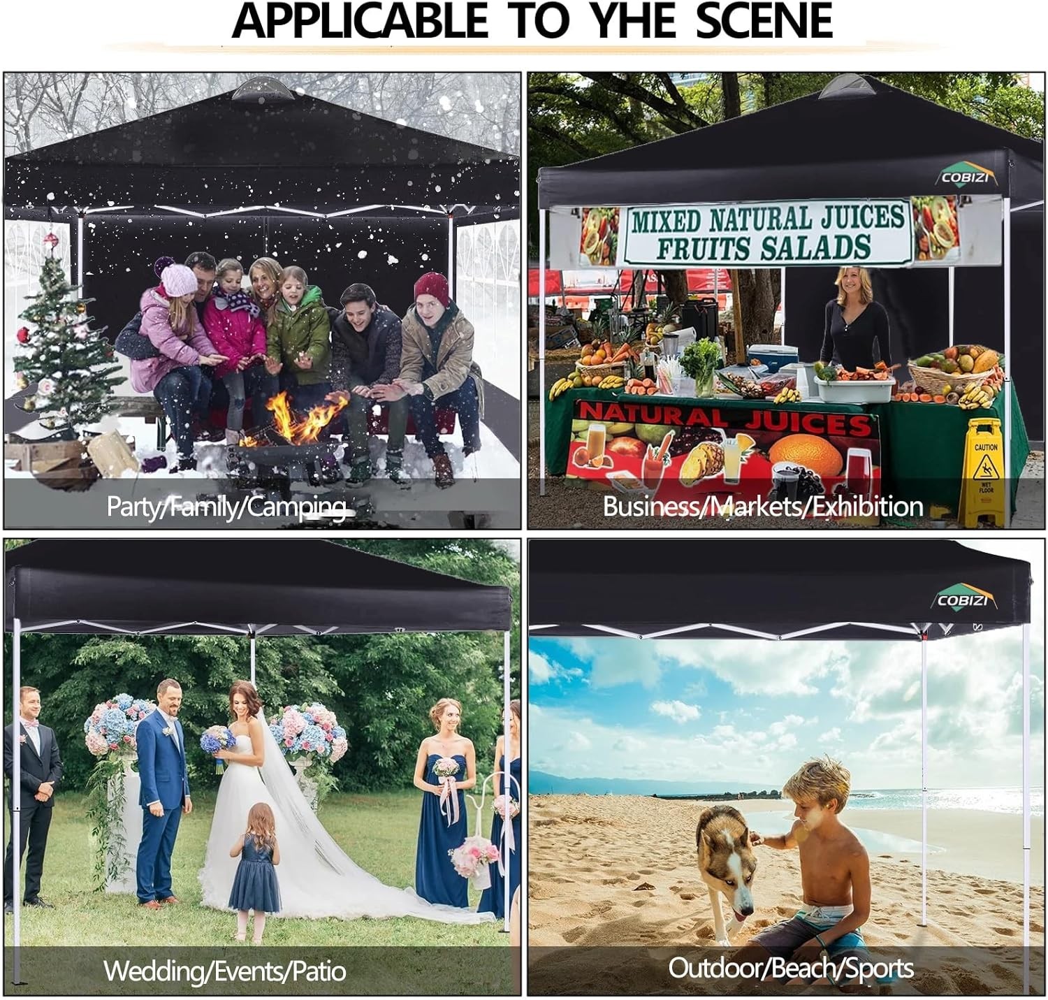 10x10 Pop Up Canopy Tent with 4 Removable Sidewalls，One Push Setup Waterproof#