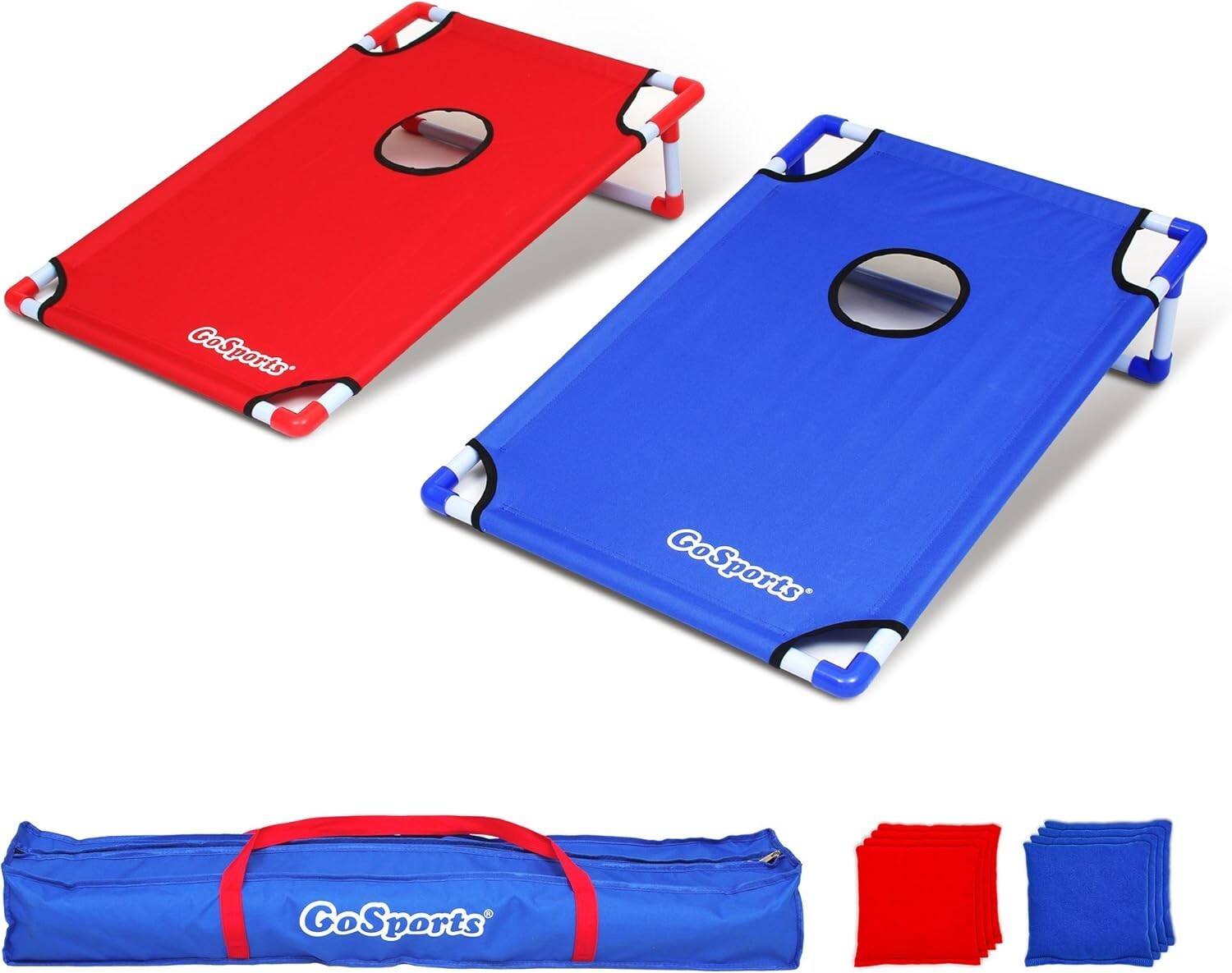 GoSports Portable PVC Framed Cornhole Toss Game Set 8 Bean Bags 3 x 2 ft