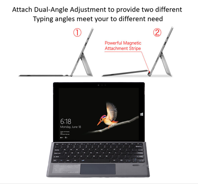 Wireless Keyboard Magnetic Type Cover Trackpad for Microsoft Surface Pro 7/6/5/4