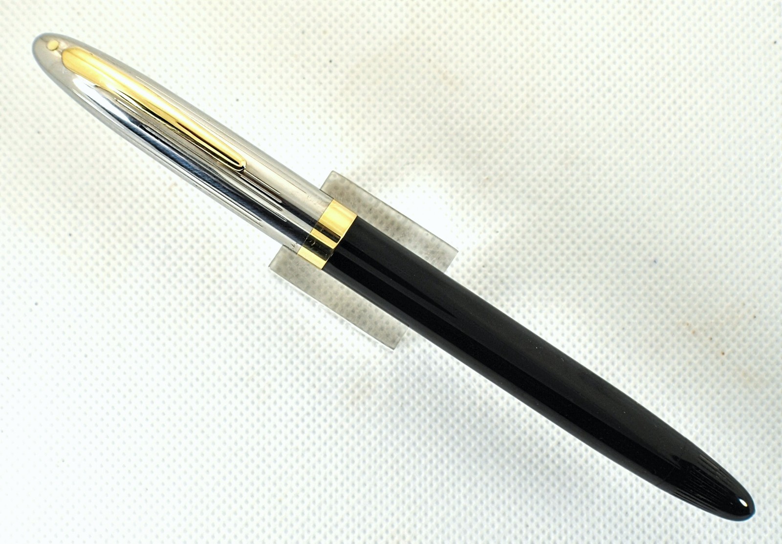 Very Nice Classic Black Snorkel Clipper, Smooth Medium Palladium Nib, RESTORED