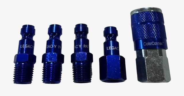 Legacy 5 Piece 1/4" Coupler & Plug Kit Type C Blue ColorConnex
