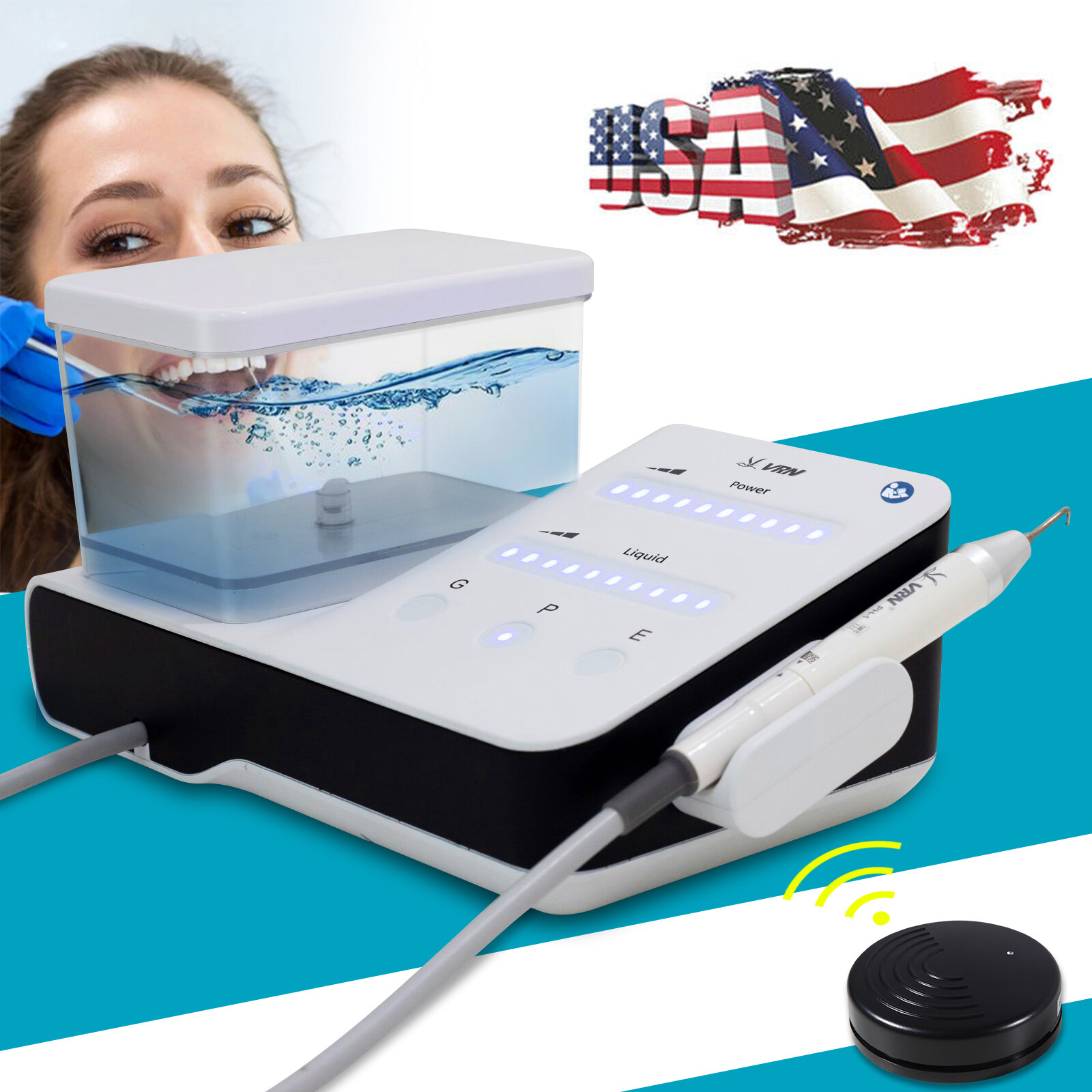 LED Dental Portable Ultrasonic Piezo Scaler + Bottle fit EMS Cavitron Handpiece
