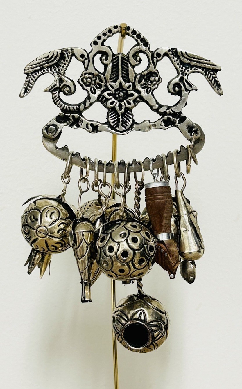 Vintage Brazilian Penca de Balangandãs – Silver Hanging Amulet 10 Charms