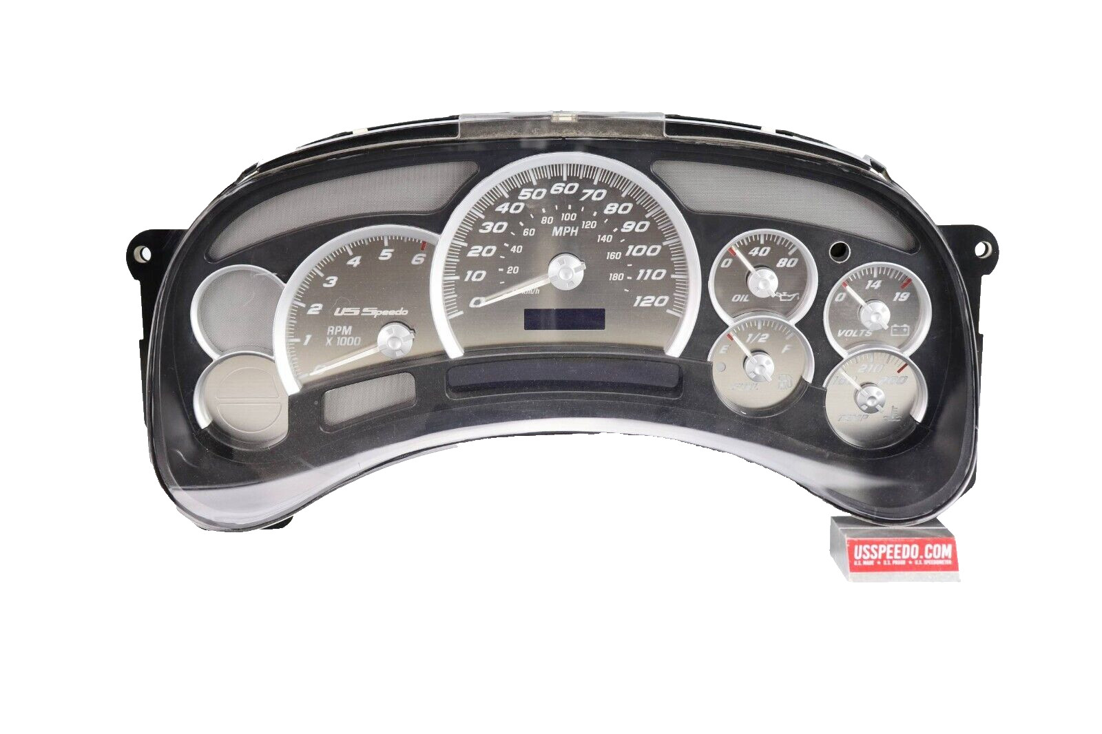 US Speedo Stainless Steel Gauge Face Kit White Text Matching Pointers GM 2003-06