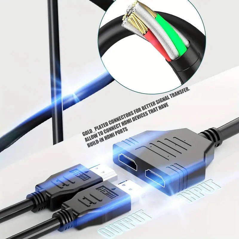 4K HDMI Cable Splitter Adapter 2.0 Converter 1 In 2 Out 1 Male to 2 Female lot