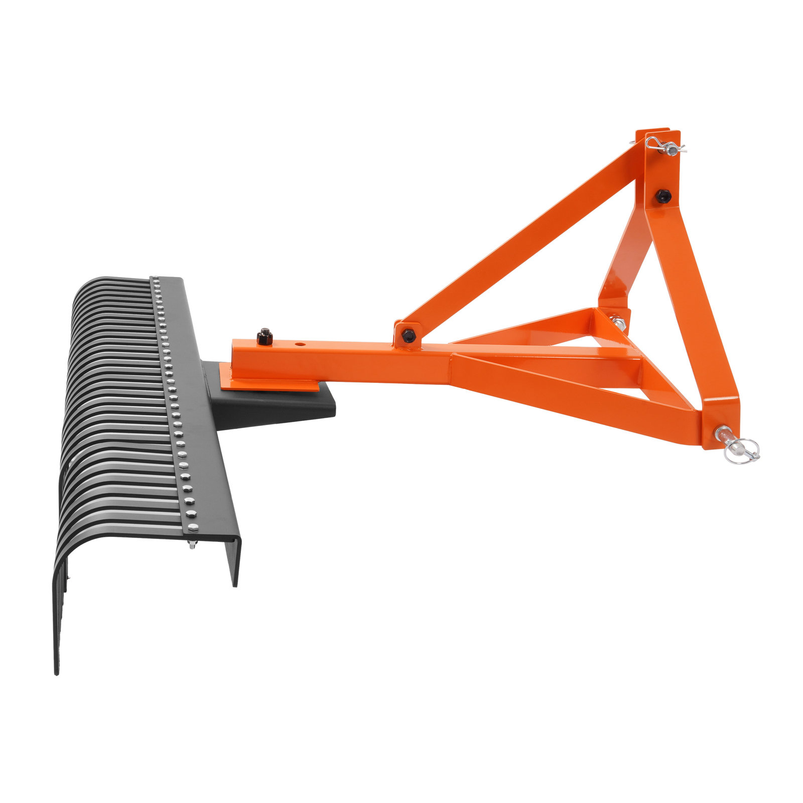 3-Point Landscape Rock Rake 60" Garden Tool For Cat 1 Tractor 360° Grass Comb