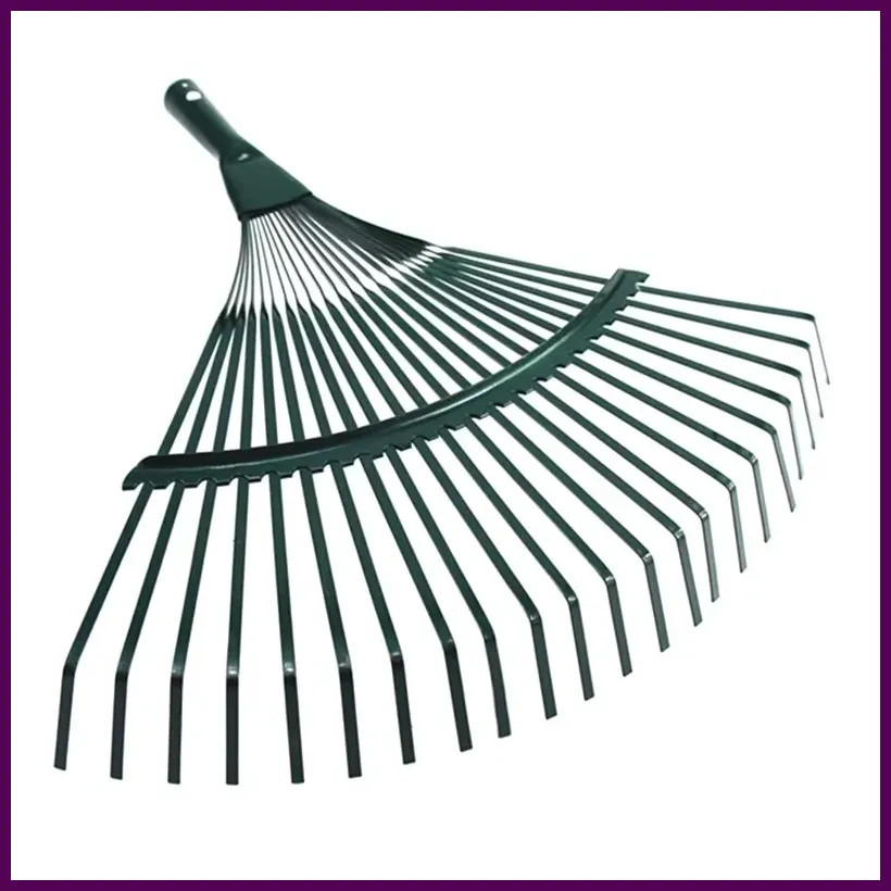22 Teeth Heavy Duty Steel Metal Rake for Head High Carbon Steel Lawn Leaves