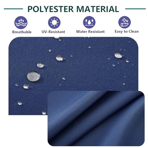 Outdoor Seat Cushion Cover Set of 4, 24 x 20 Inch, 24 x 24 x 4 Inch Navy-8pcs