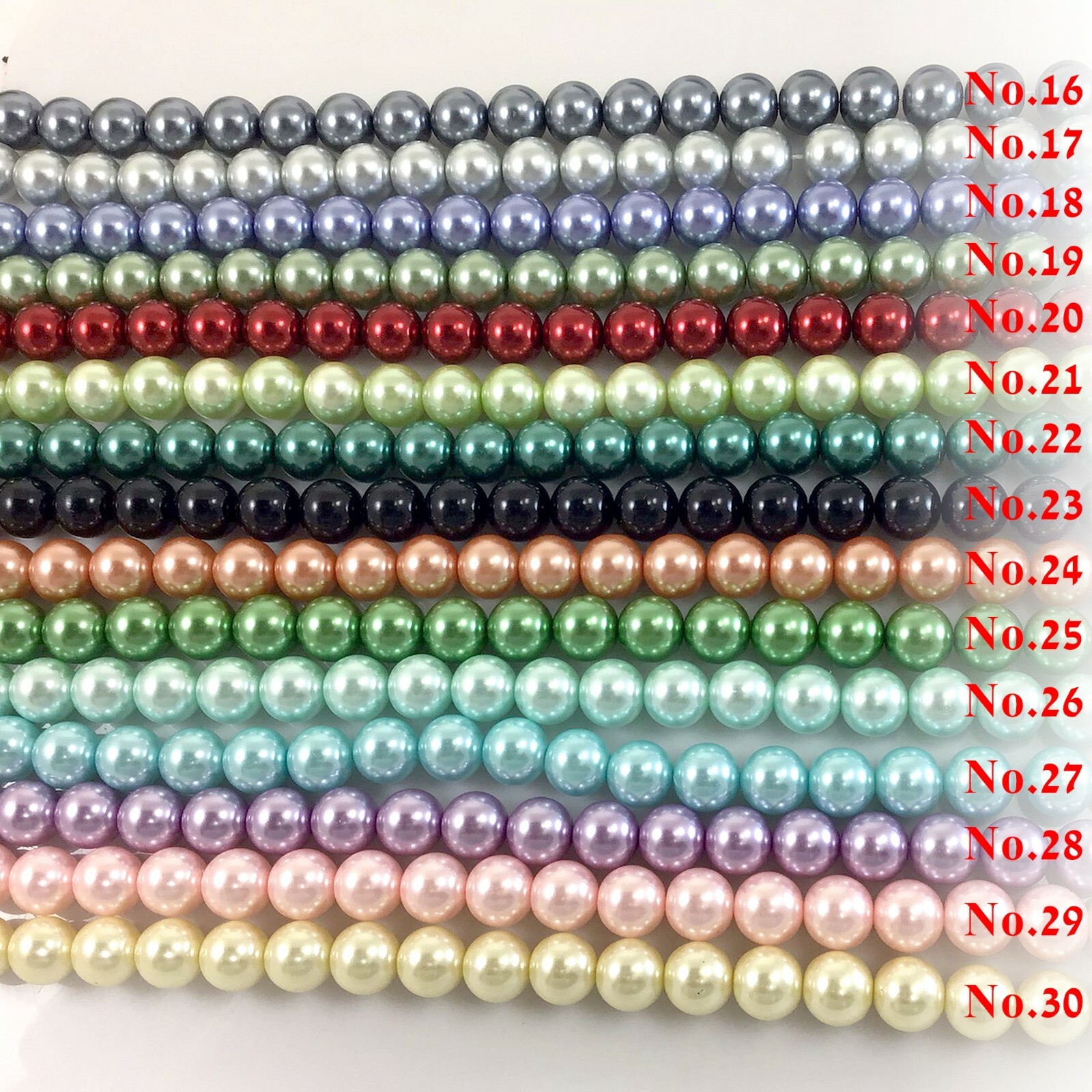 High Quality Glass Pearl Round Spacer Loose Beads 3mm 4mm 6mm 8mm 10mm 12mm 15"