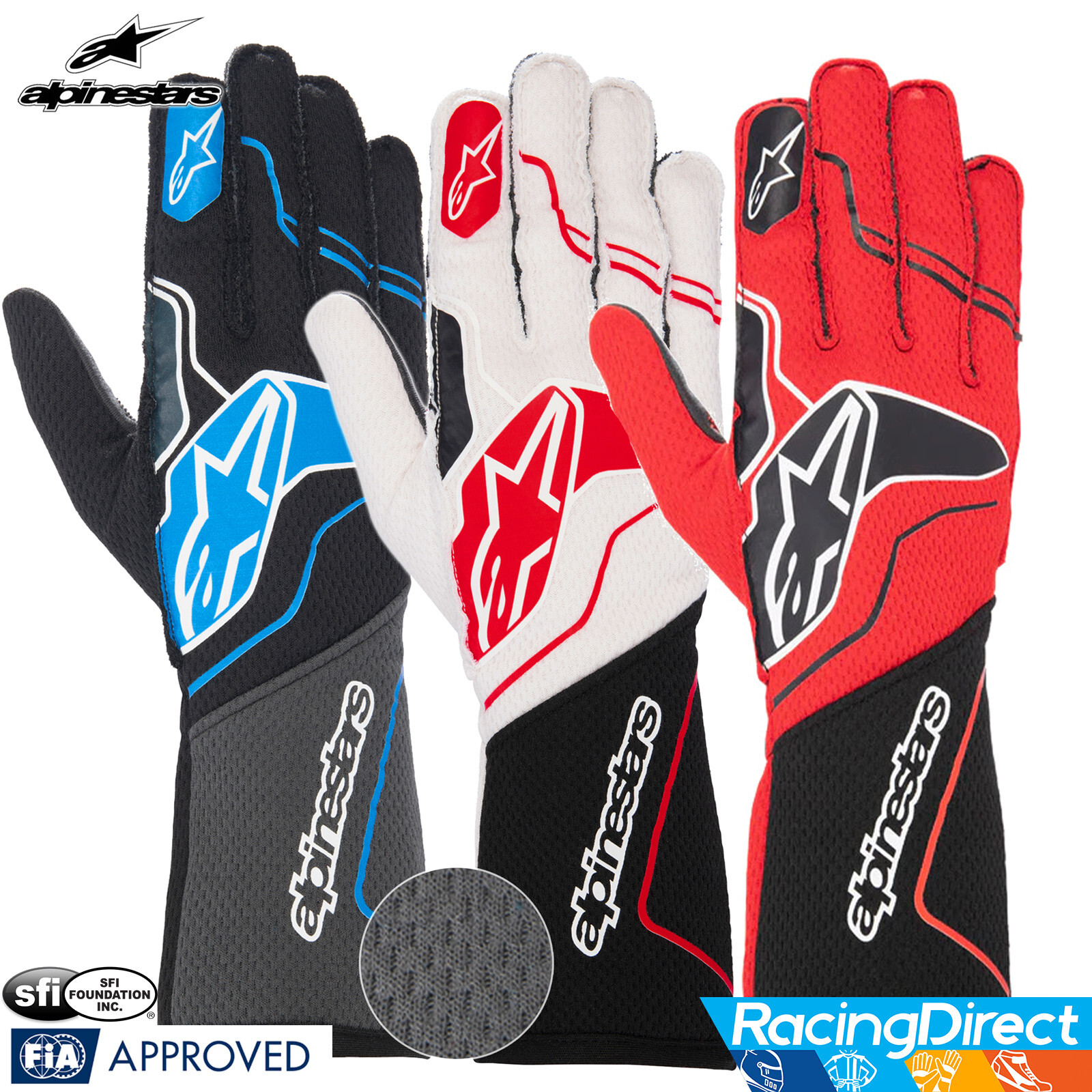 Alpinestars - Tech-1 ZX v3 Racing Gloves | SFI-5/FIA Rated | Pro Auto Gloves