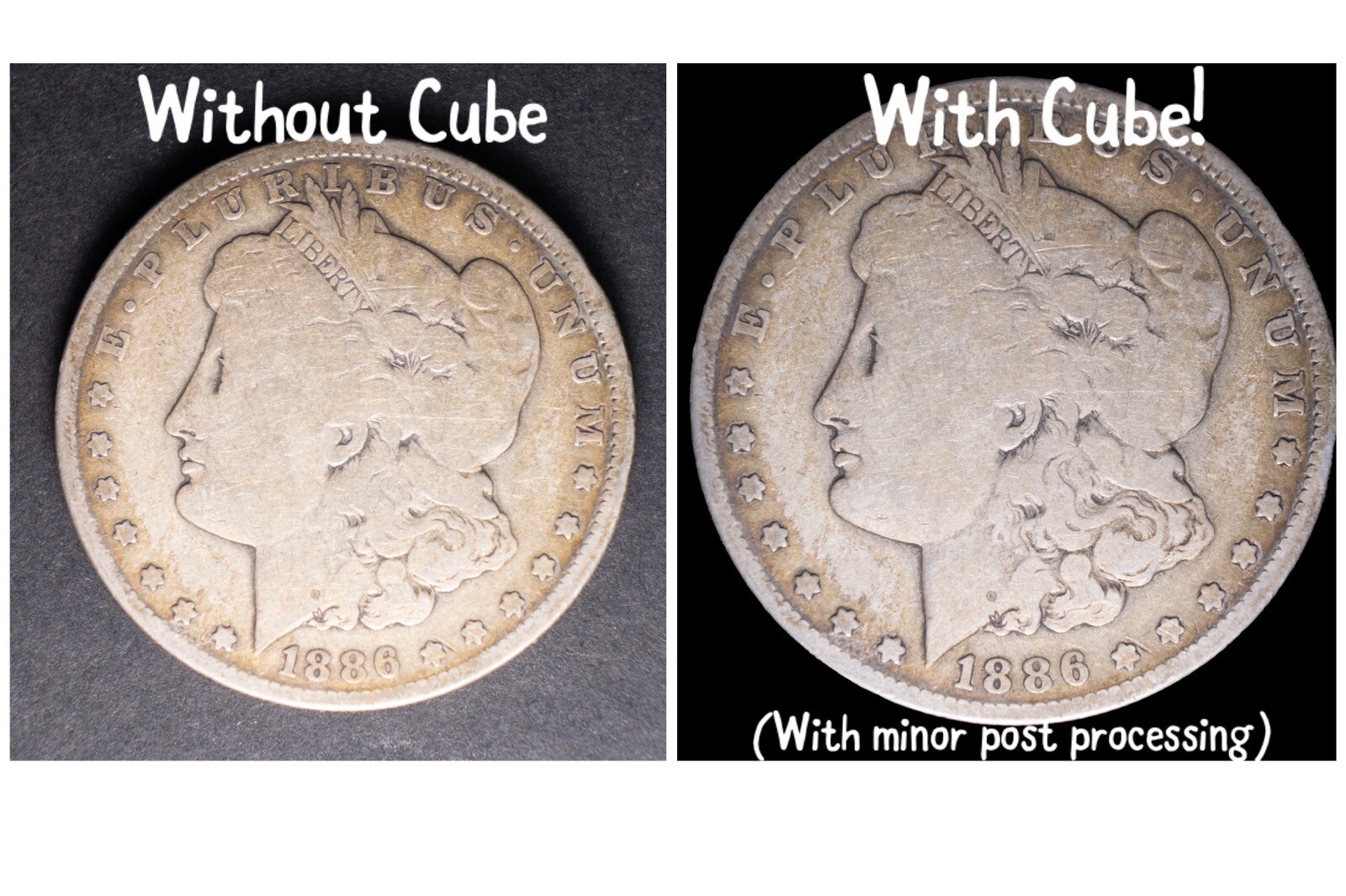 NEW AND IMPROVED! AXIAL LIGHTING CUBE for COIN PHOTOGRAPHY - See Description!