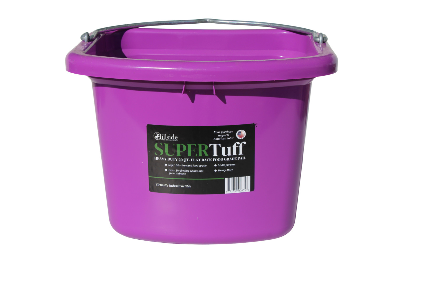 SuperTuff Heavy Duty Horse Water Bucket 5 Gallon Livestock Feeder Grey