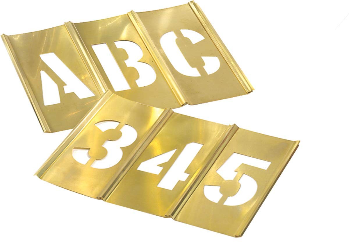 Stencil Set-Letter/Number 2" Brass 45 Pieces
