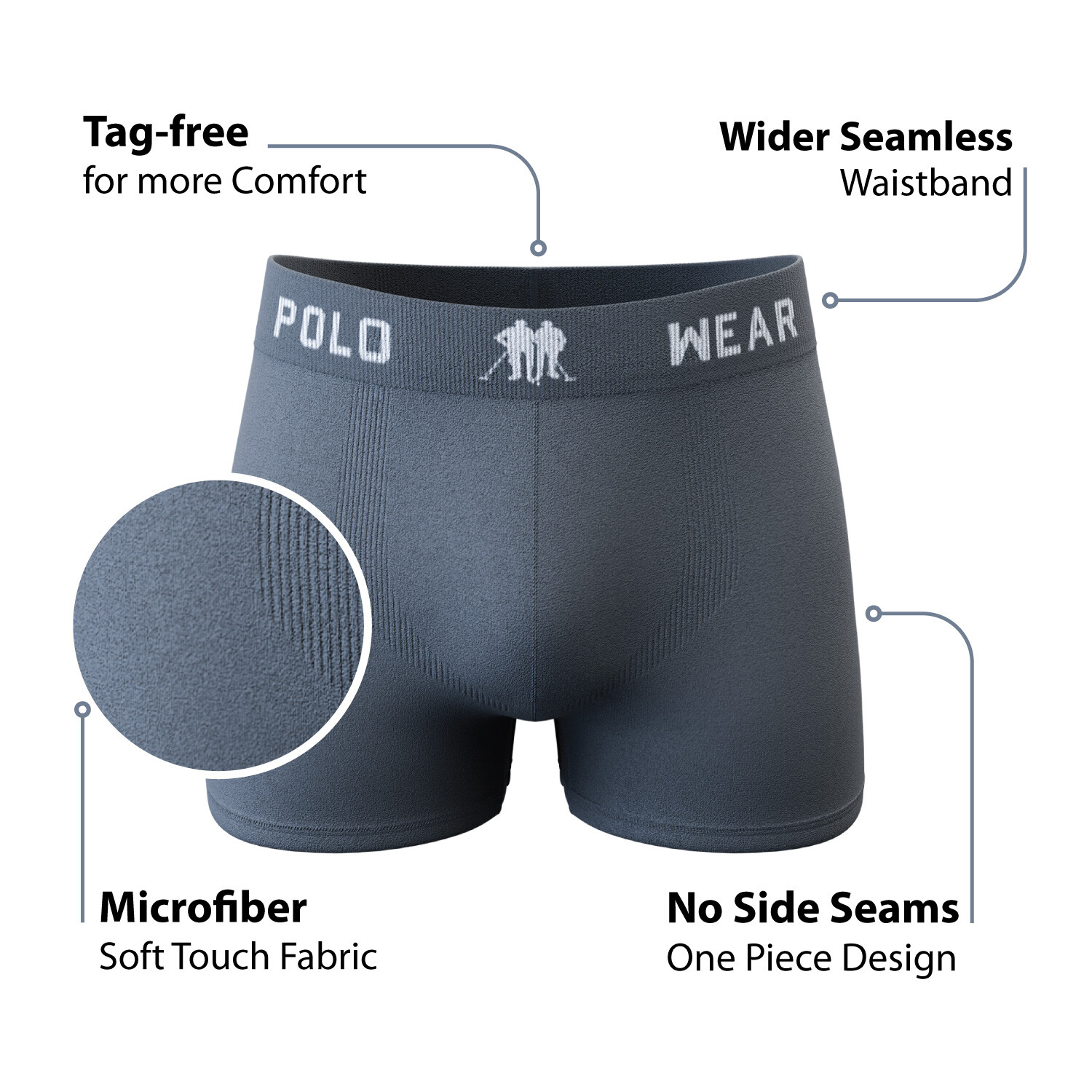 Polo Wear Men’s Underwear Soft Breathable Microfiber Boxer Briefs Assorted Color