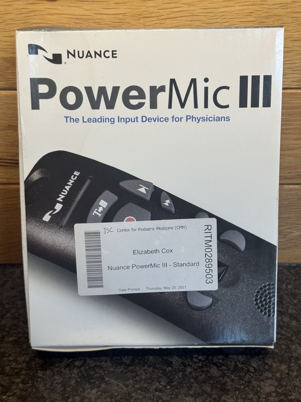 Nuance Communications 0POWM3N9-E01 Nuance PowerMic III Microphone Mono 9 ft Cord