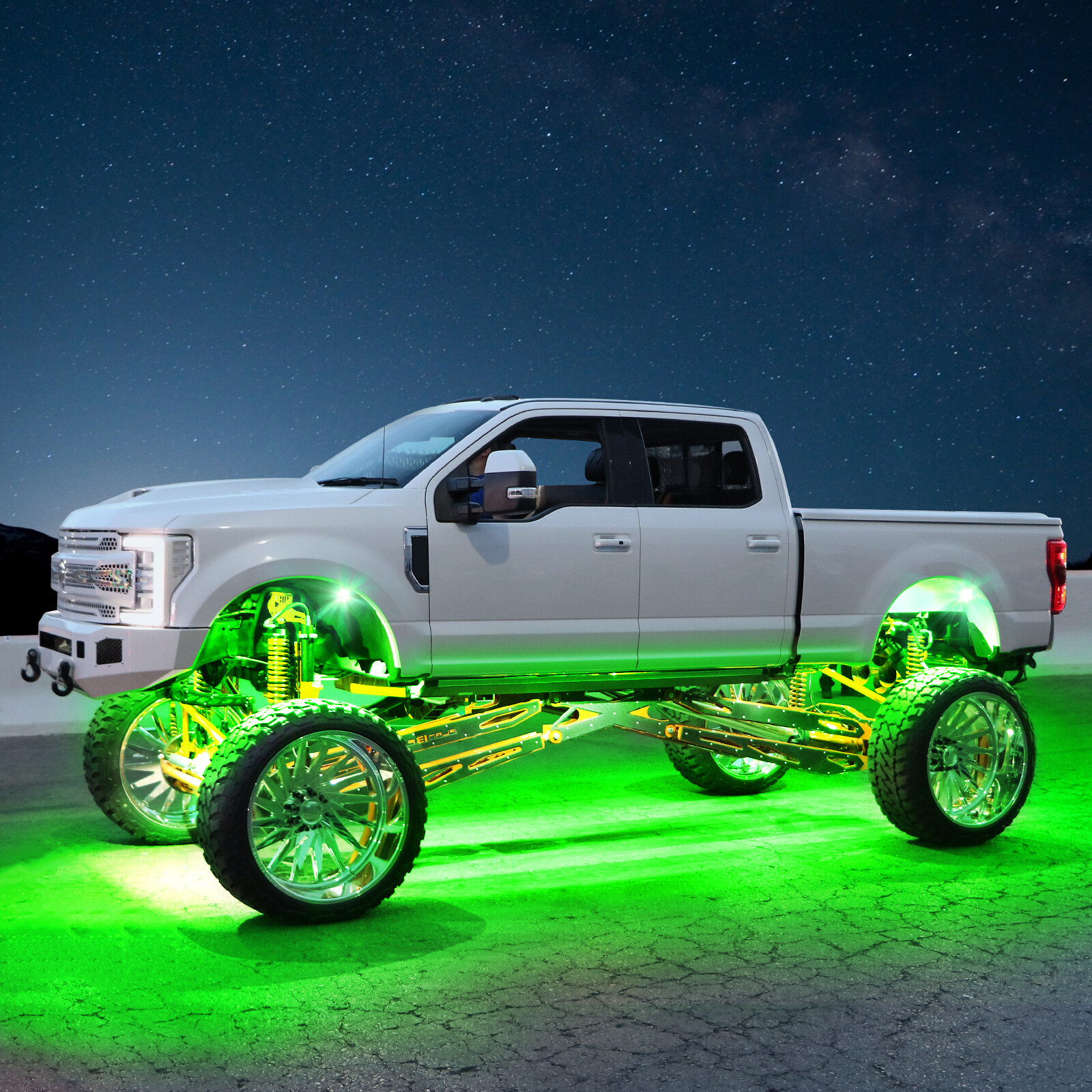 12 Pods RGB LED Rock Lights, 3 Control Way Bluetooth Remote & Fob Underbody Lamp