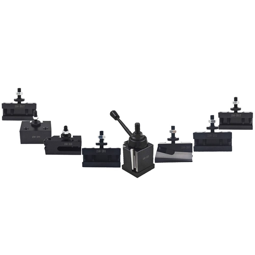 7 Pack BXA 250-222 Wedge Type Tool Post Set For Lathe 10 - 15" With Tool Holders