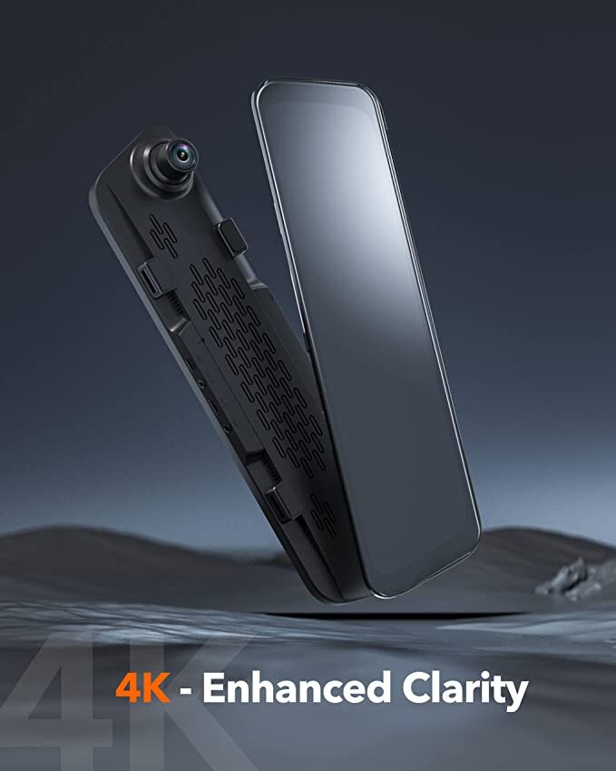 WOLFBOX G840S 12”Mirror Dash Cam 4K Rear View Mirror Dash Camera Front and Rear