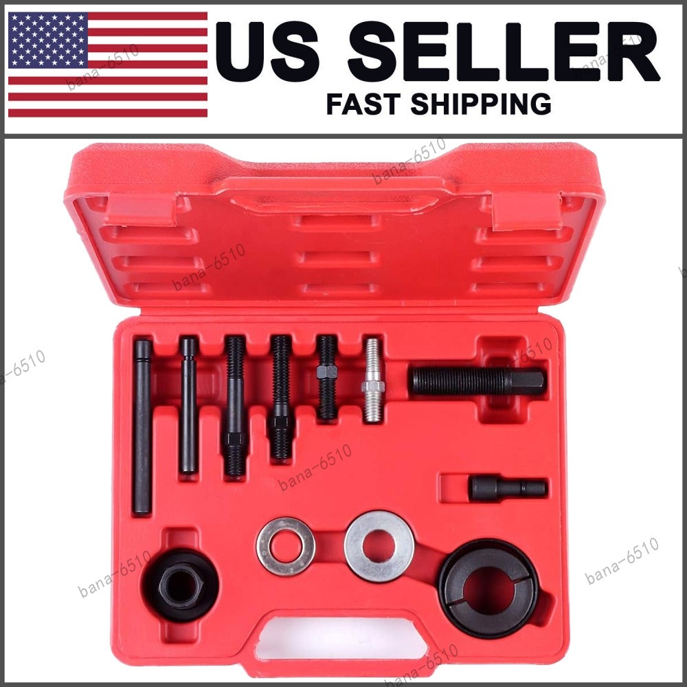 13PCS Power Steering Pump Pulley Puller Remover & Alternator Installer Tool Kit