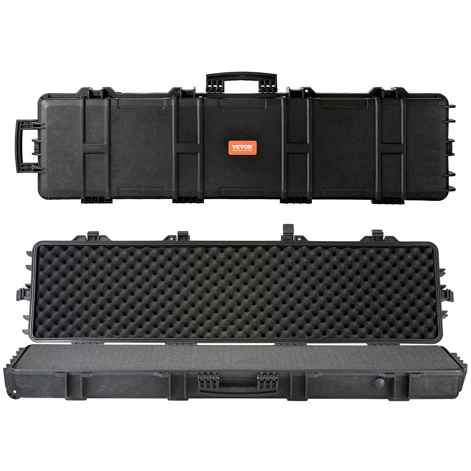 VEVOR Rifle Case Rifle Hard Case 50 inch with 3 Layers Fully-protective Foams