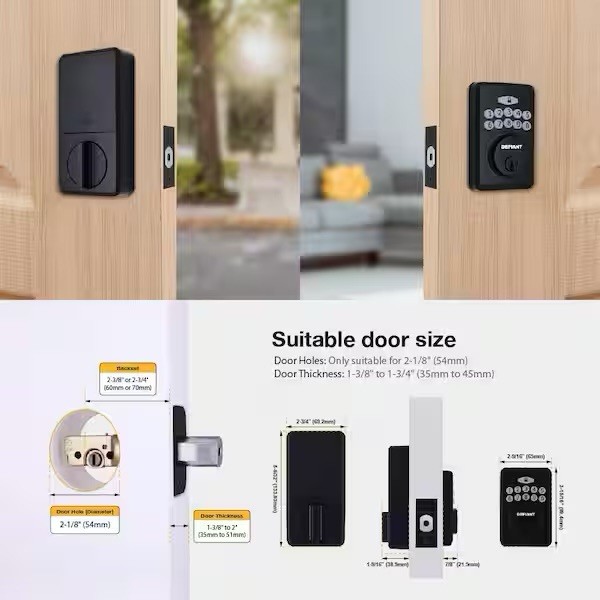 Defiant Radius Matte Black Single Cylinder Electronic Keypad Deadbolt