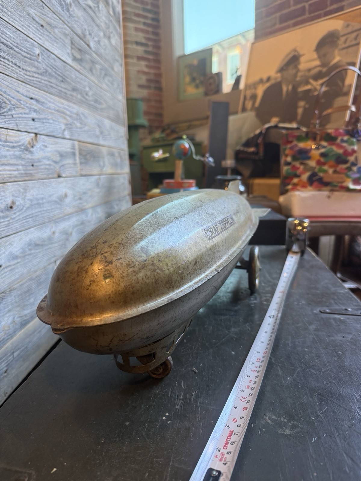 Steelcraft Graf Zeppelin pressed steel pull toy, produced in the 1930