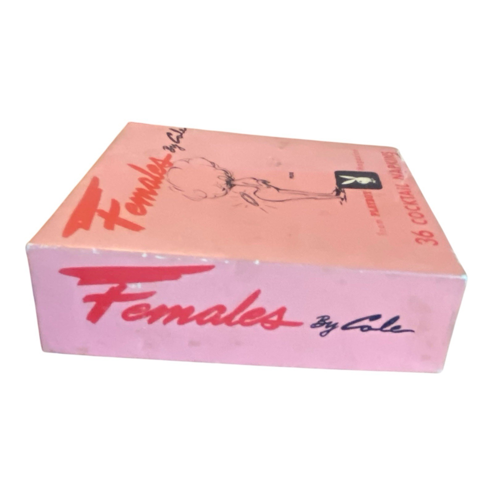 1956 PLAYBOY MAGAZINE Vintage Bar Lounge Cocktail Napkins "FEMALES" by Cole NUDE