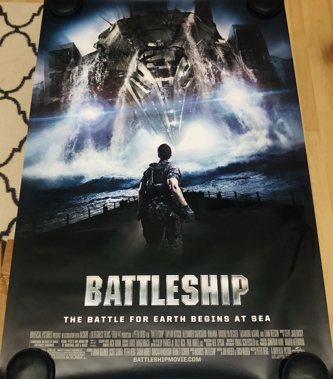 BATTLESHIP Original Double Sided DS 27x40 Movie Poster Taylor Kitsch Peter Berg