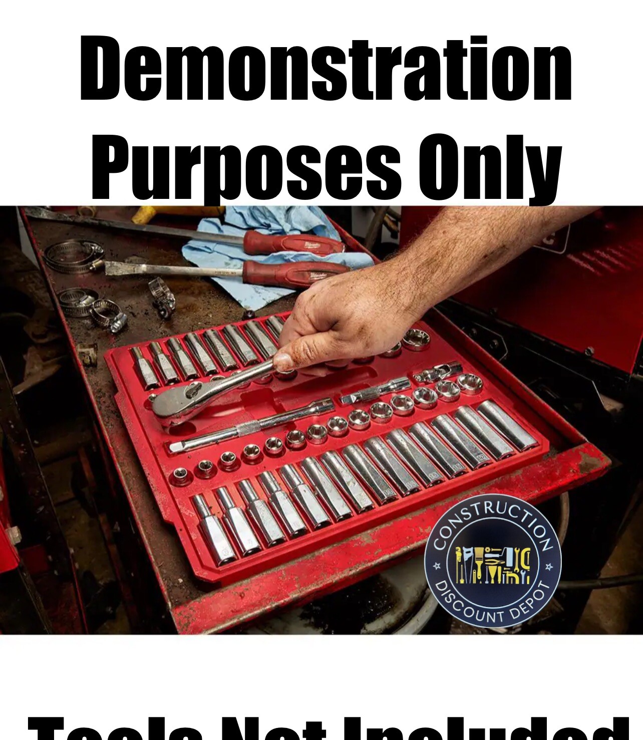 Milwaukee Heavy Duty Tray 3/8" Drive Ratchet & Socket Tool Box Organizer