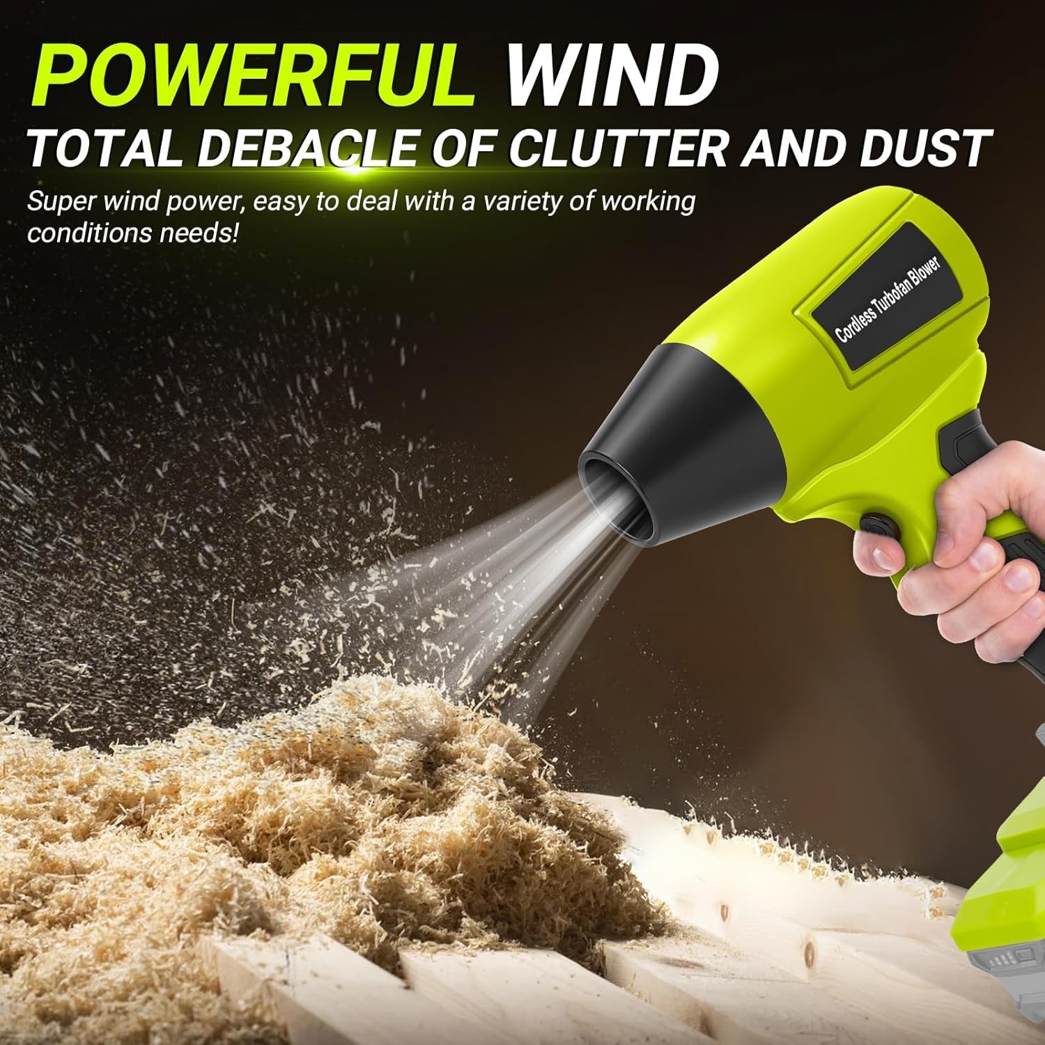 Cordless Handheld Turbo Blower for Ryobi 18V Battery Leaf Blower Power Jet Fan