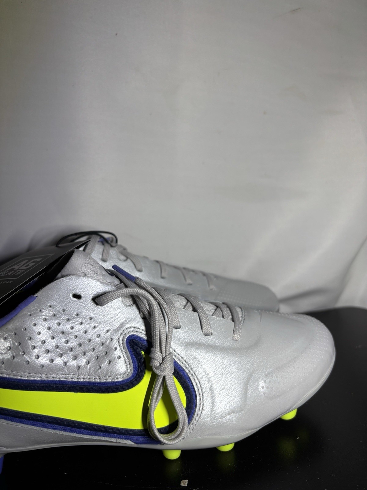 Nike Tiempo Legend 9 Elite AG DB0824-076 Gray Blue Soccer Cleats Men's Size 10.5