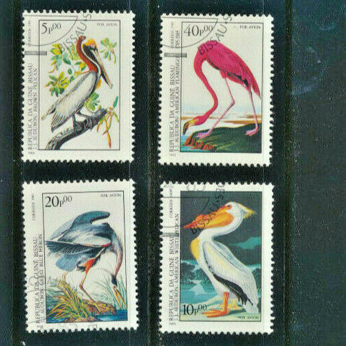 BIRDS Guinea Bissau Scott #C50 - C53 Used (CTO ) 1985 Audubon