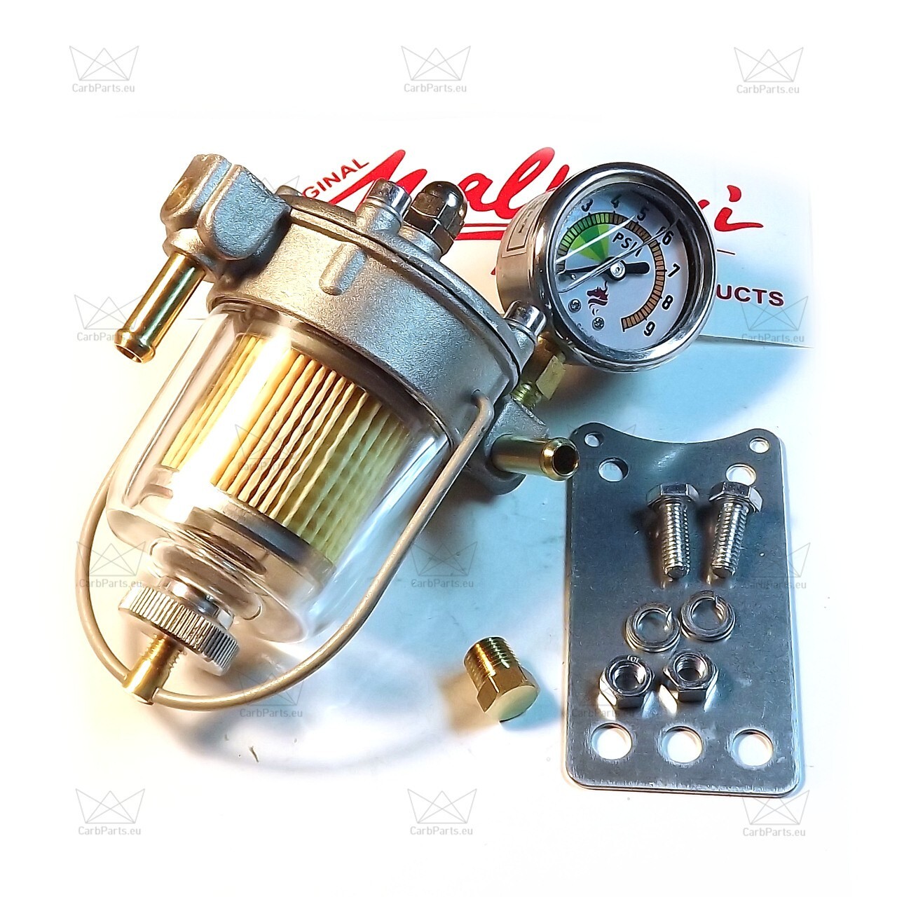 MALPASSI FILTER KING 67mm Fuel Pressure Regulator carburetor Glass with Gauge