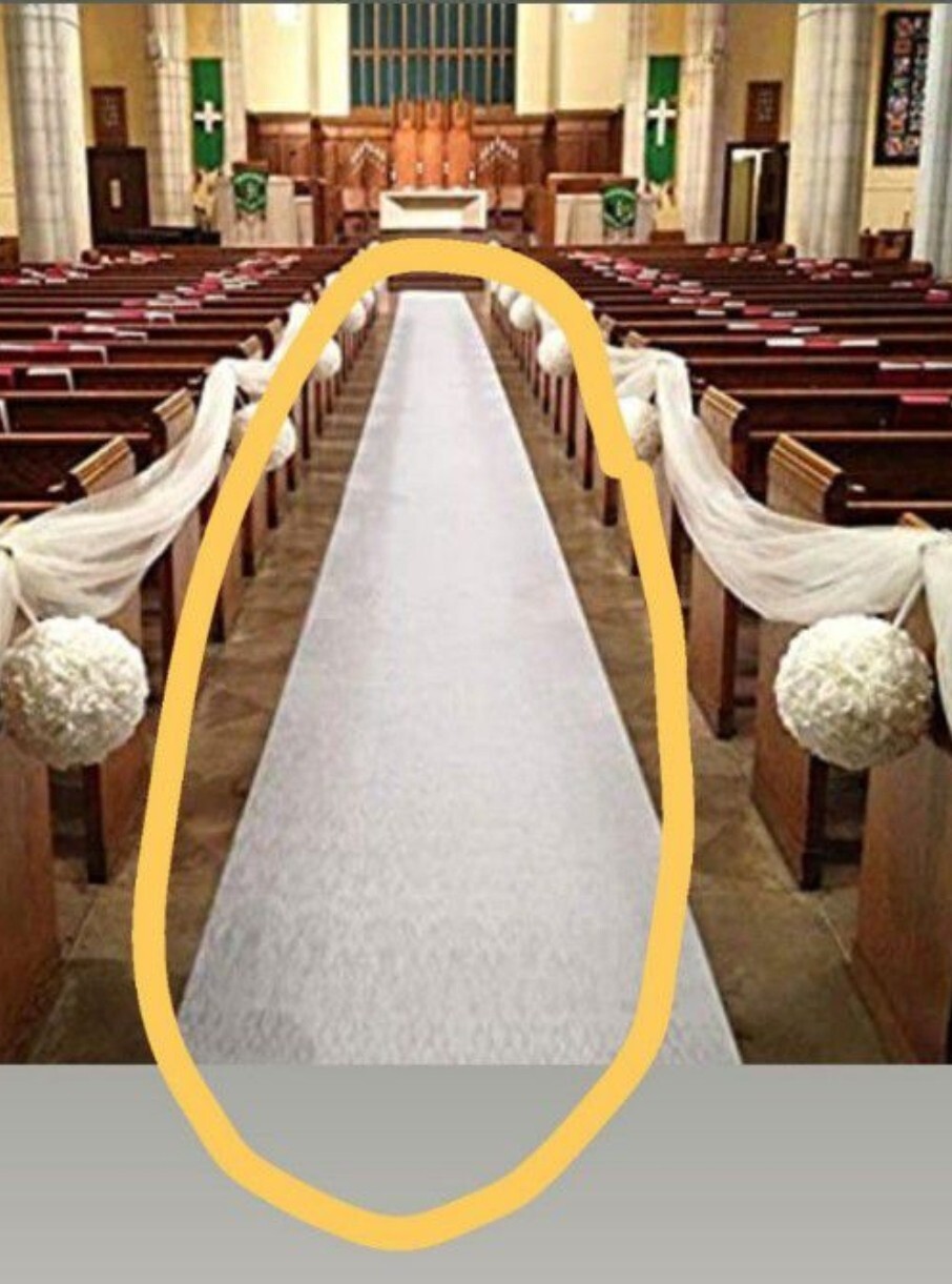 Healon 100 x 3 ft Wedding Aisle Runner White Aisle Runner Rug with Pull String