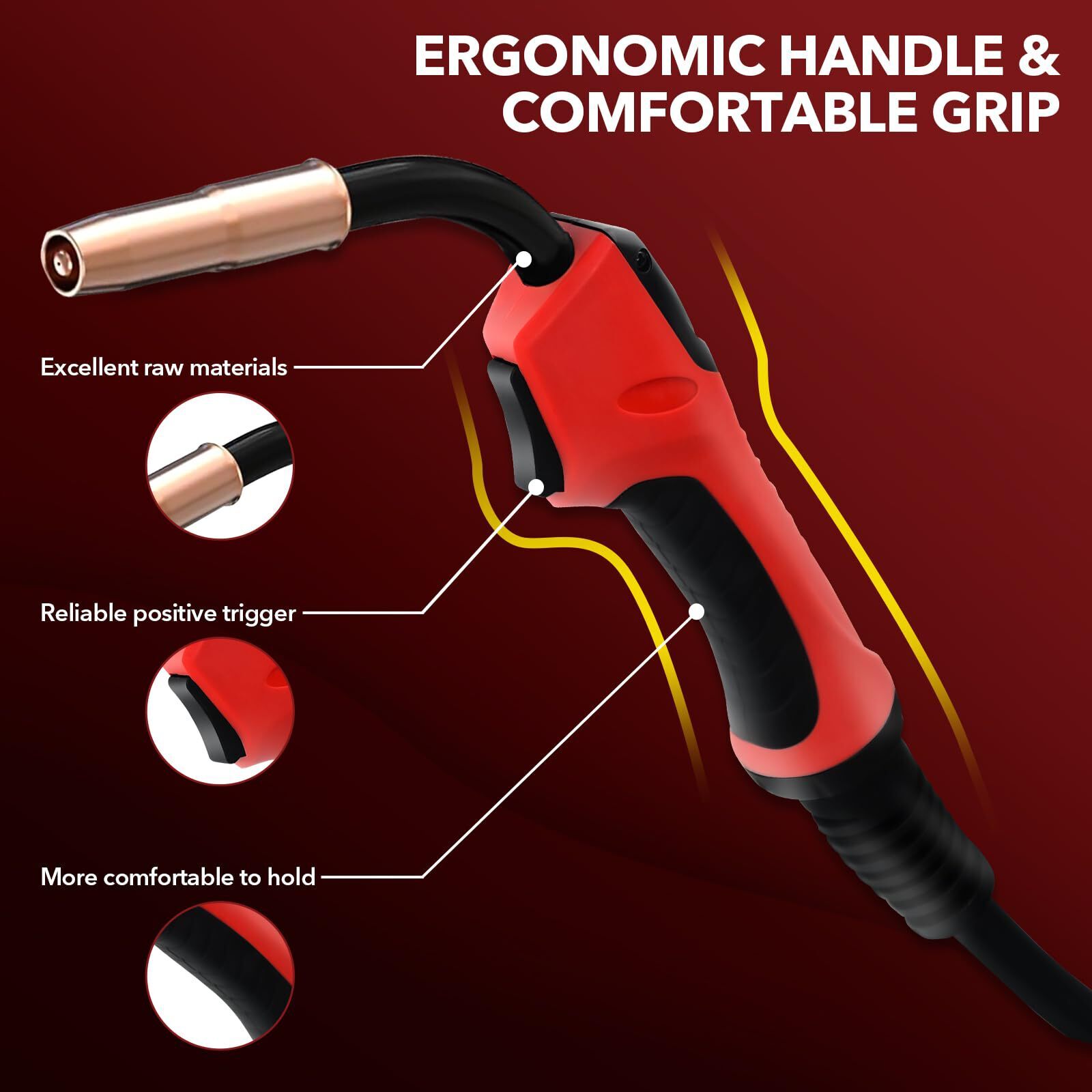 15Ft MIG Welding Gun Torch, 250A Replacement for Lincoln Magnum 250L K533-7