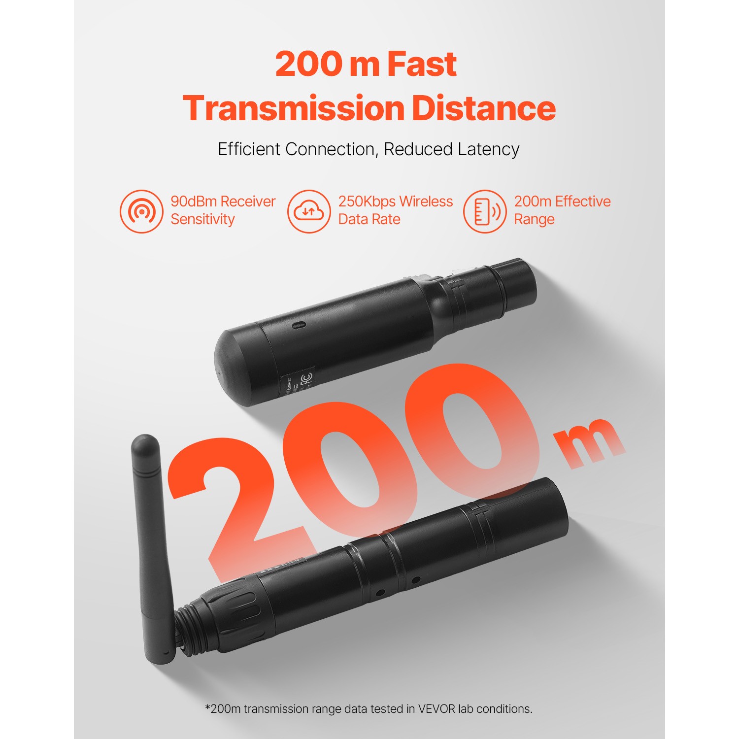 DMX Wireless Receiver Transmitter Rechargeable Battery Stage Light 8 PCs Black