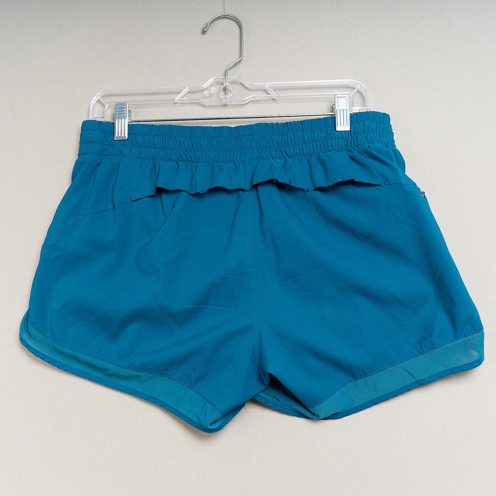 Athleta Lined Racer Run Shorts 4 Inch Inseam Teal Sz M Athletic Workout Running