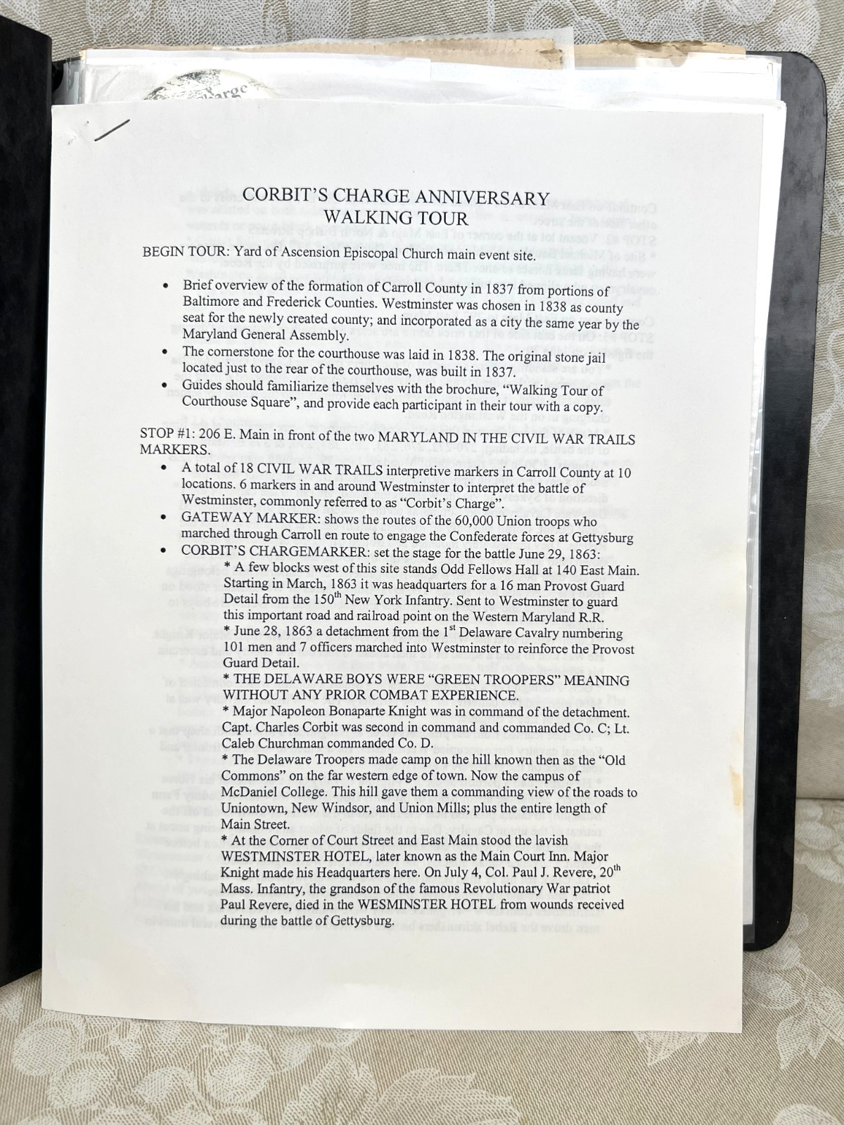 Civil War Binder, Battle of Westminster June 29th 1863, 2010-11 Reenactments