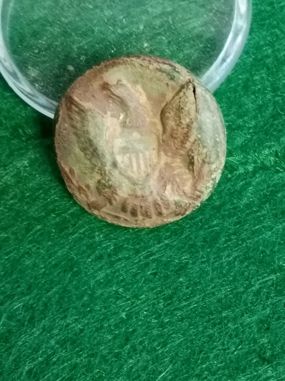 Civil War General Service Eagle 🦅 Button Push On Front Pleasant Hill Louisiana