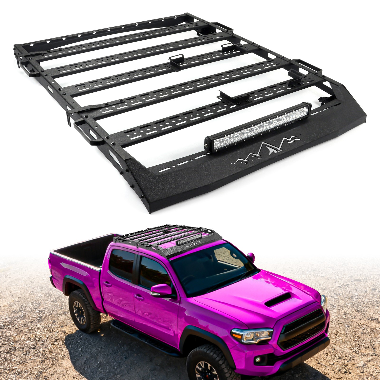 Roof Rack Cargo Basket Rooftop Carrier For 05-23 Toyota Tacoma Double Cab Steel