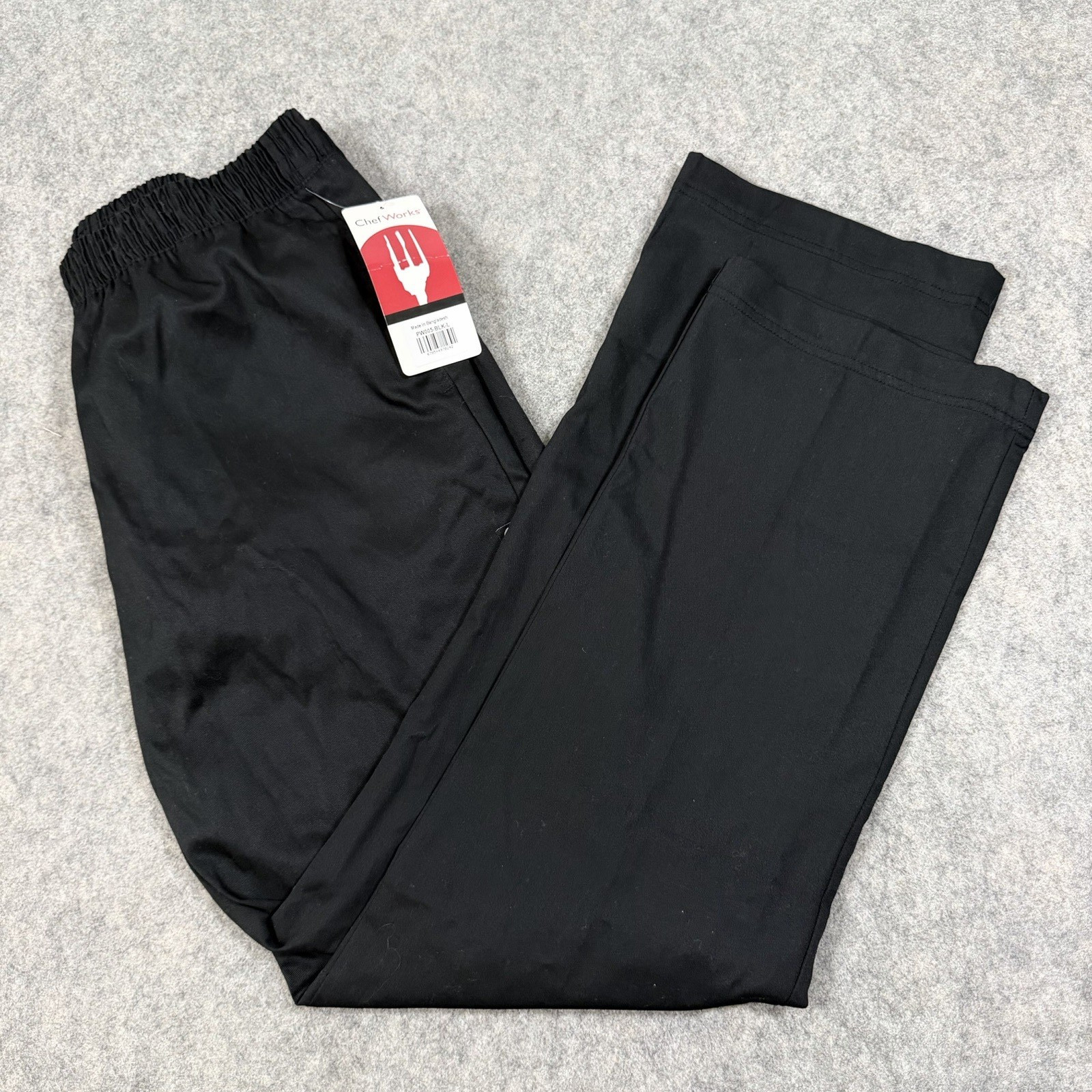Chef Works Lightweight Slim Pants Men's Size Large (Actual Fits 35x32) Black NWT