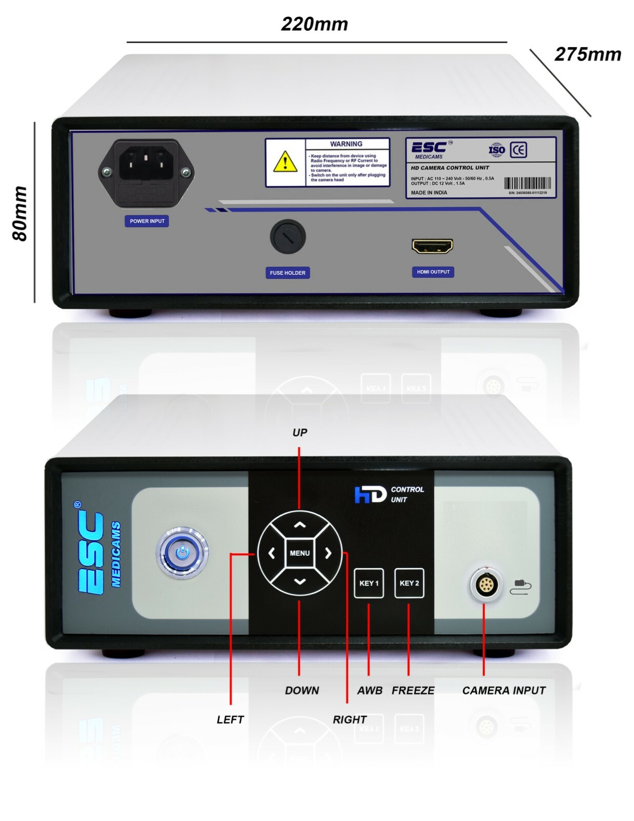 Endoscopy Camera HD 1.2mp for Storz ENT Rigid Endoscope HDMI USB Record in PC