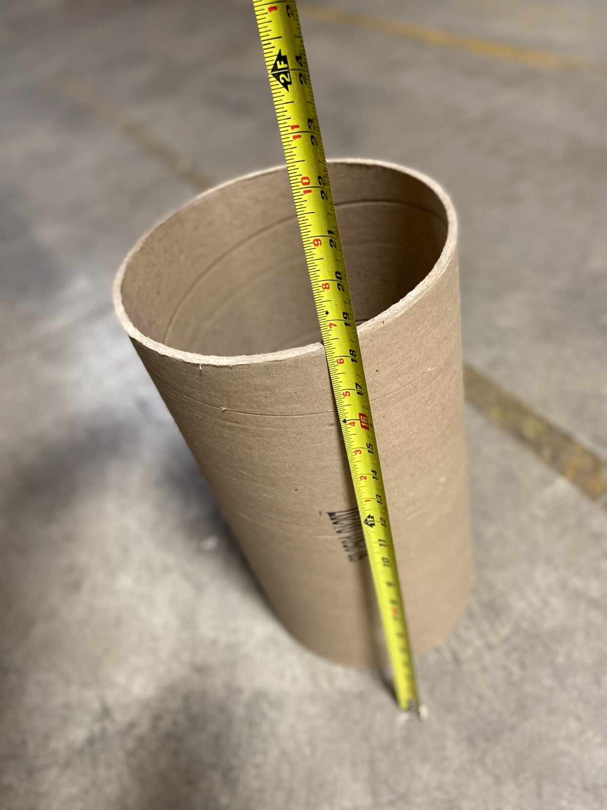 (1)LARGE HARD TO FIND Arts and Crafts Cardboard Tube 18" H x 10" OD X 1/4 Thick