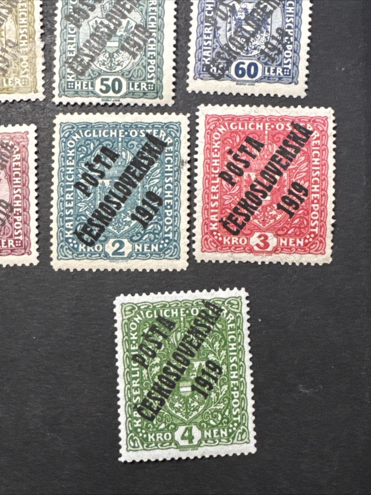 Czech Collections Overprint Posta Ceskoslovenska 1919 Mint Hinged Old Rare Stamp