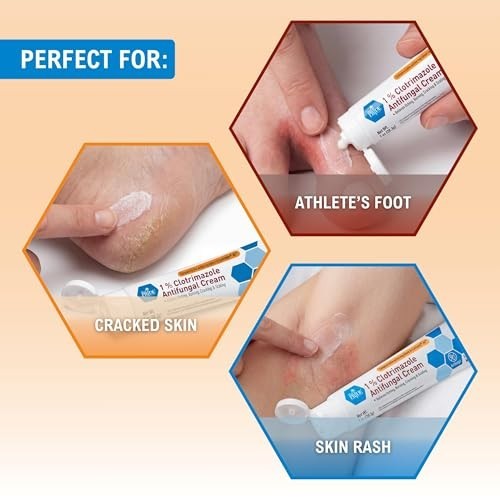 1% Clotrimazole Antifungal Cream 1Oz- Fungus Skin Care Treatment with - Jock Itc