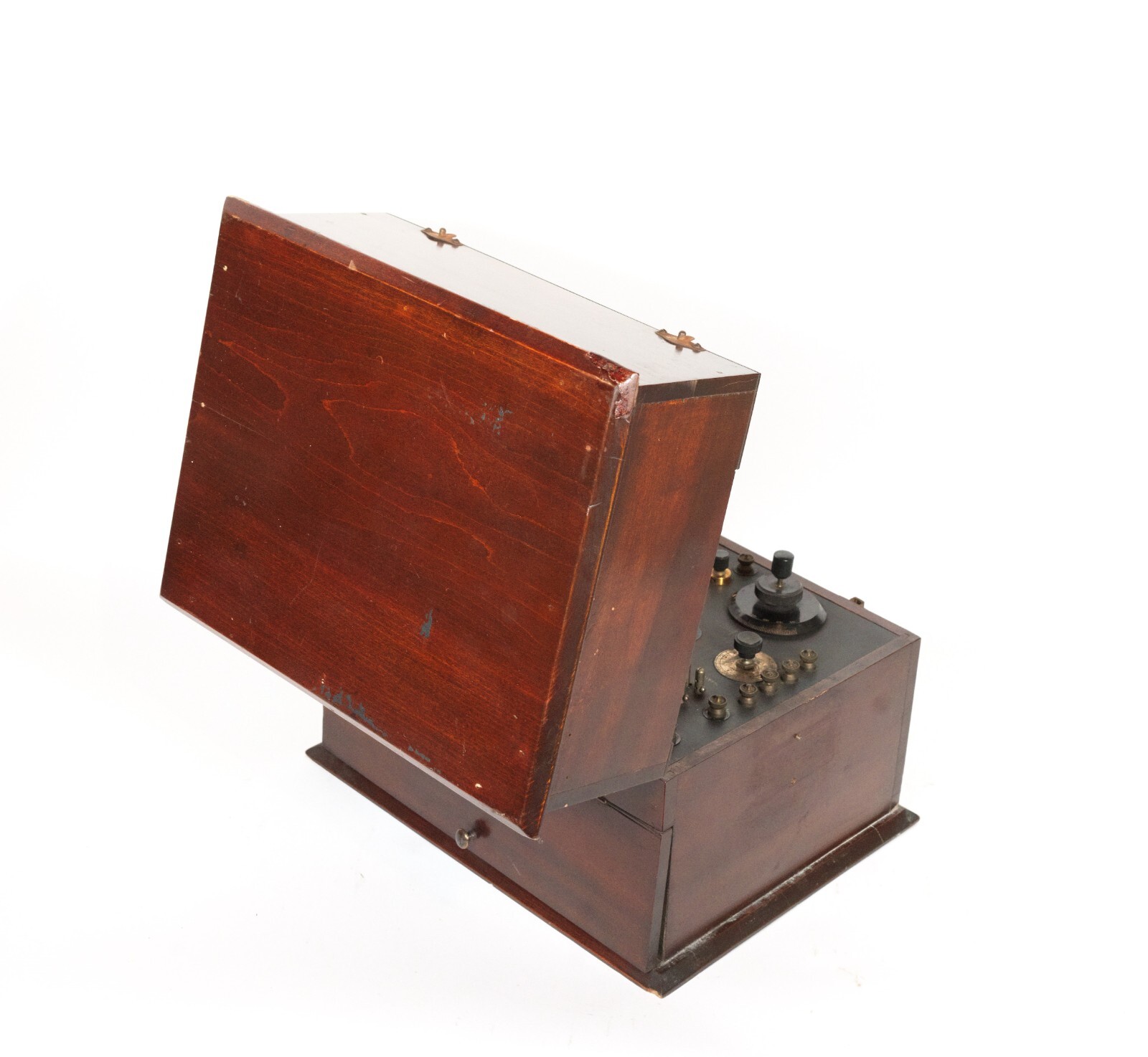 Ca. 1923-24 AJS Pattern 3-Valve Receiving Set w/Exposed Tubes & Plug-In Coil